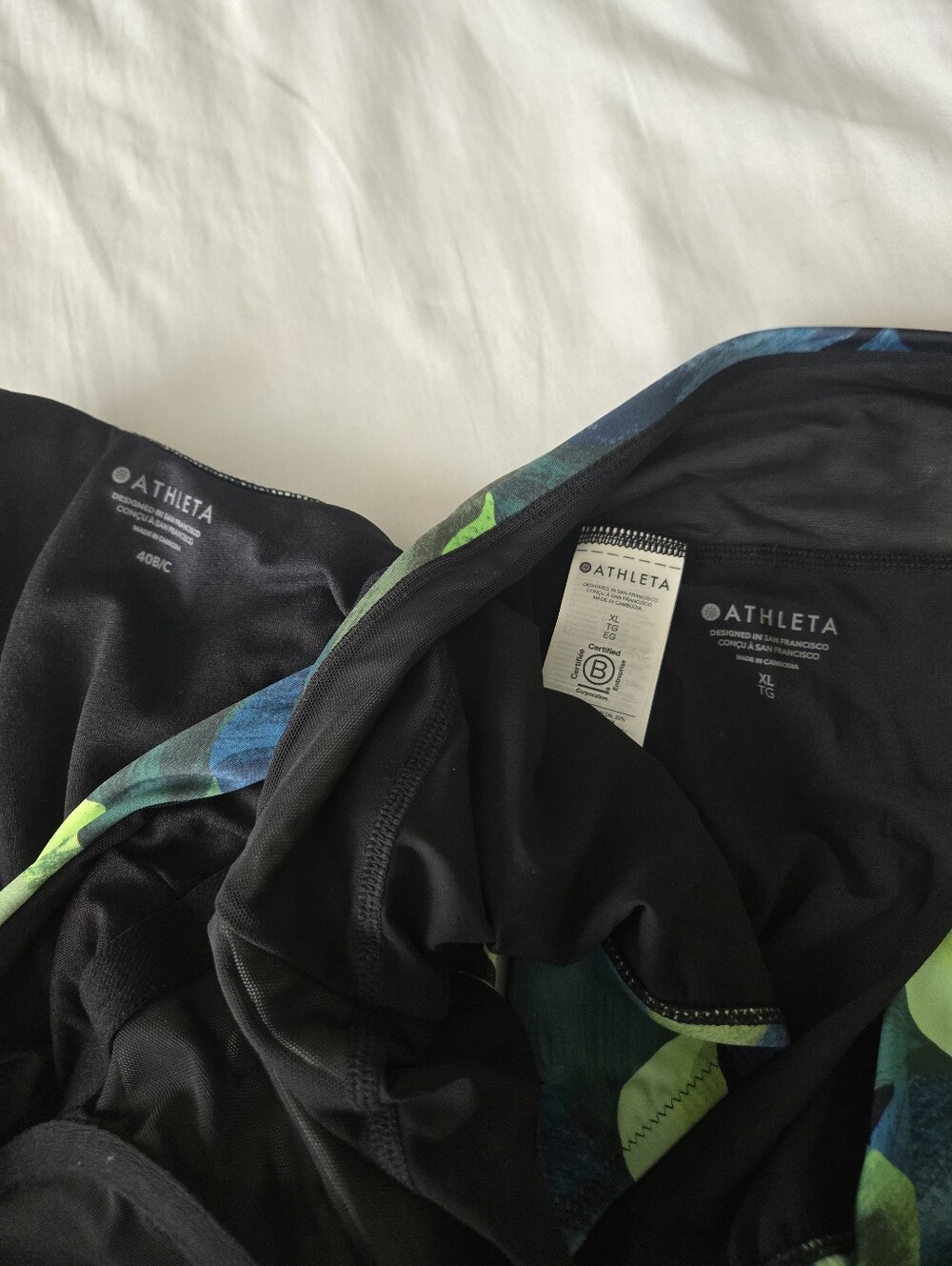 NWOT Tankini Athleta Built In Bra Tropical Green Size XL - Picture 4 of 4